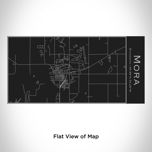 Rendered View of Mora Minnesota Map Engraving on 17oz Stainless Steel Insulated Cola Bottle in Black