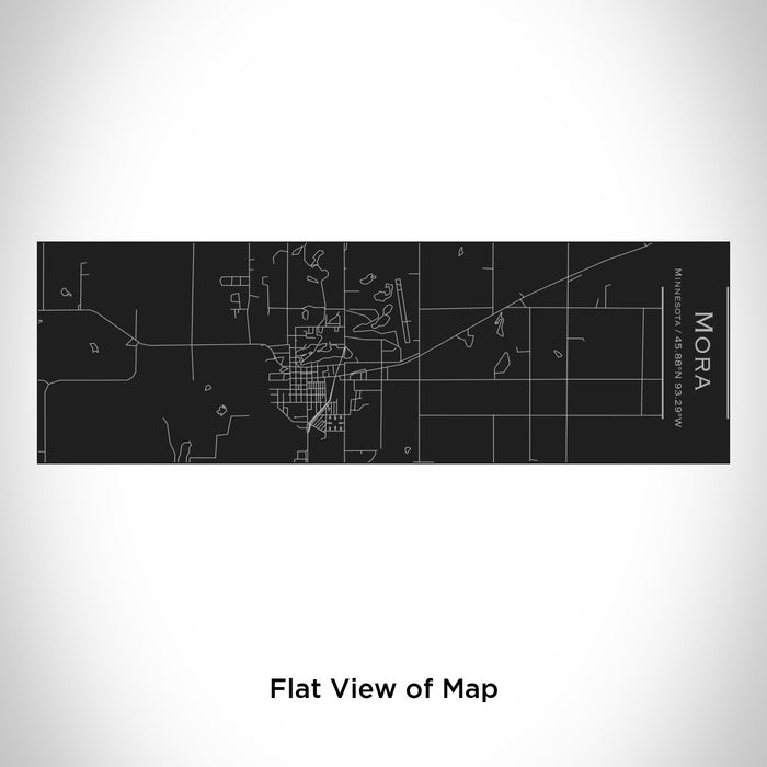 Rendered View of Mora Minnesota Map Engraving on 10oz Stainless Steel Insulated Cup with Sliding Lid in Black