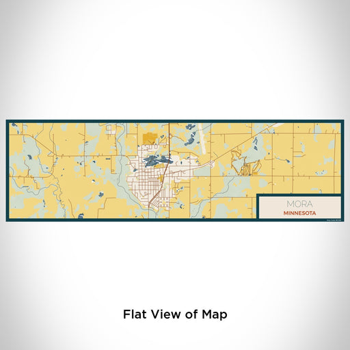 Flat View of Map Custom Mora Minnesota Map Enamel Mug in Woodblock