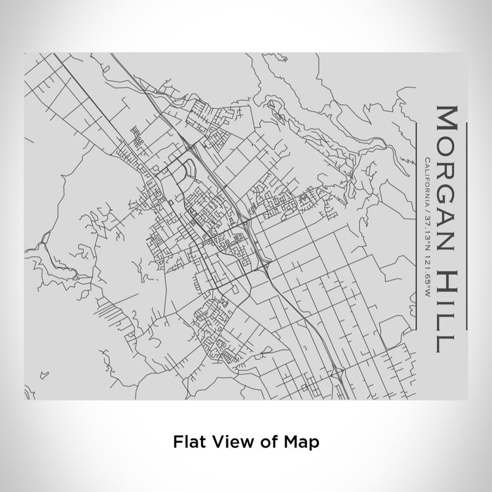 Rendered View of Morgan Hill California Map Engraving on 20oz Stainless Steel Insulated Bottle with Bamboo Top