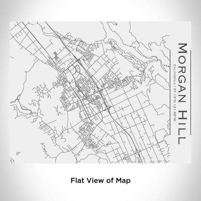 Rendered View of Morgan Hill California Map Engraving on 20oz Stainless Steel Insulated Bottle with Bamboo Top in White