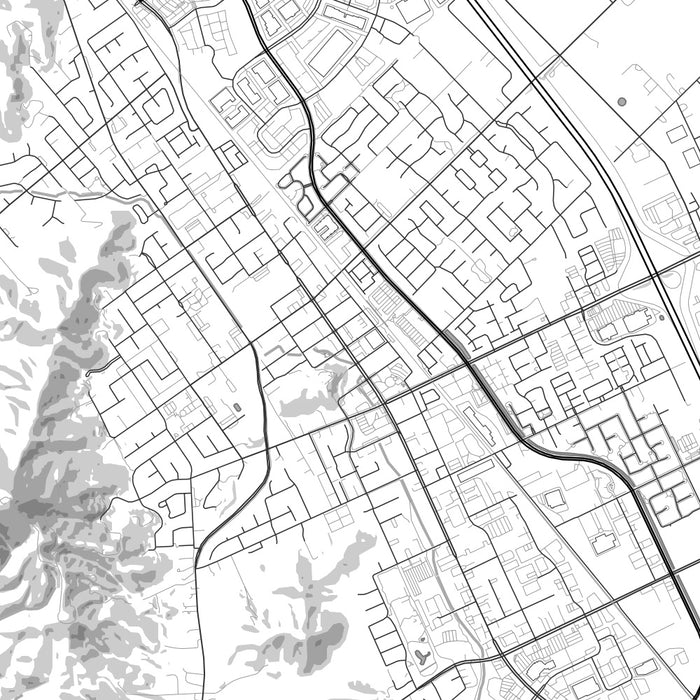 Morgan Hill California Map Print in Classic Style Zoomed In Close Up Showing Details