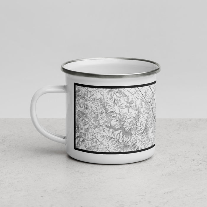 Left View Custom Morgan Hill California Map Enamel Mug in Classic