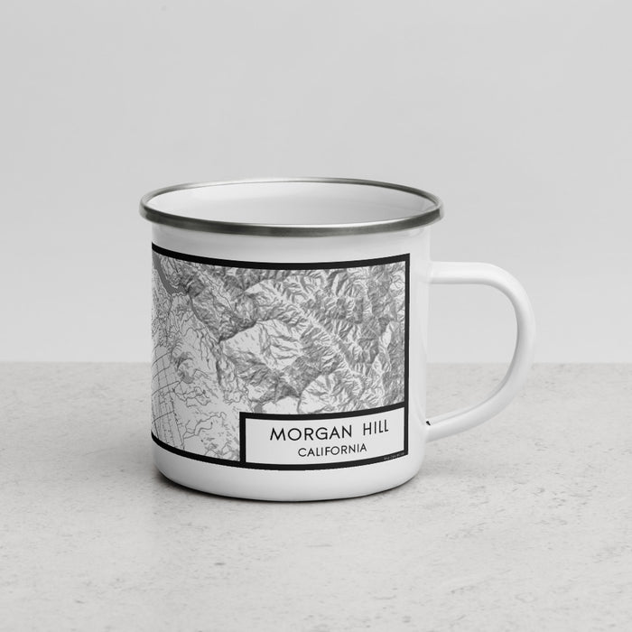 Right View Custom Morgan Hill California Map Enamel Mug in Classic