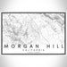 Morgan Hill California Map Print Landscape Orientation in Classic Style With Shaded Background