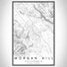 Morgan Hill California Map Print Portrait Orientation in Classic Style With Shaded Background
