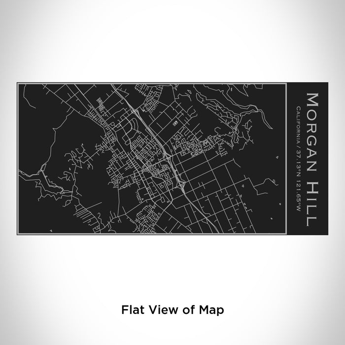 Rendered View of Morgan Hill California Map Engraving on 17oz Stainless Steel Insulated Cola Bottle in Black