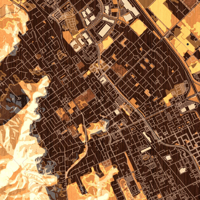 Morgan Hill California Map Print in Ember Style Zoomed In Close Up Showing Details