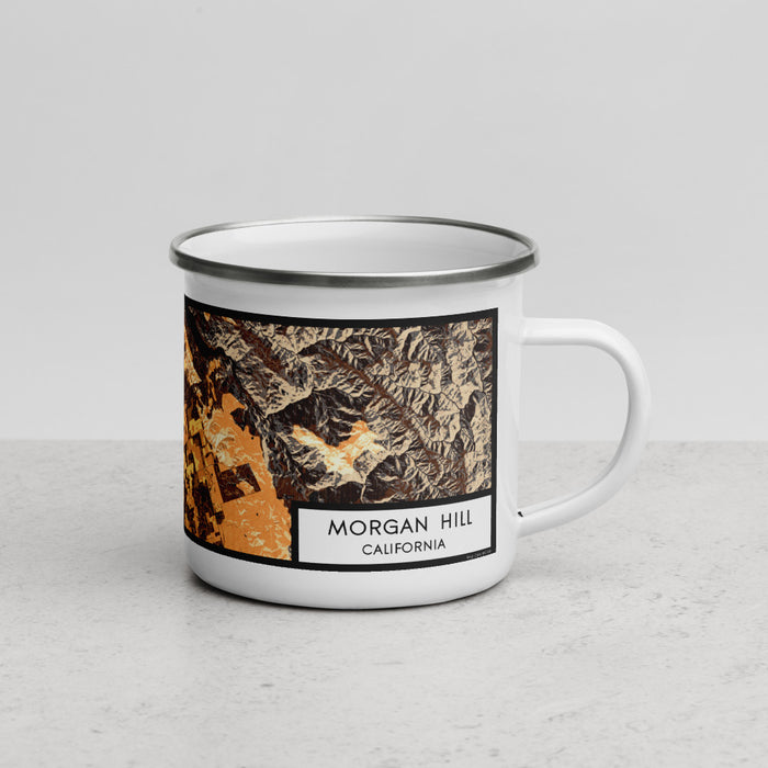 Right View Custom Morgan Hill California Map Enamel Mug in Ember