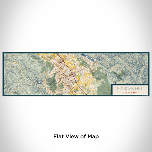 Flat View of Map Custom Morgan Hill California Map Enamel Mug in Woodblock