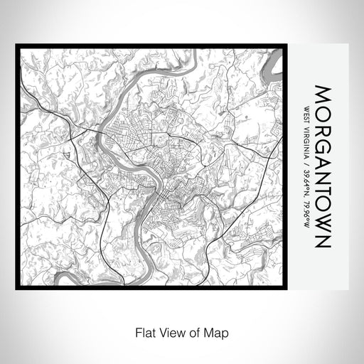 Rendered View of Morgantown West Virginia Map on 20oz Stainless Steel Insulated Bottle with Bamboo Top with printed classic style map