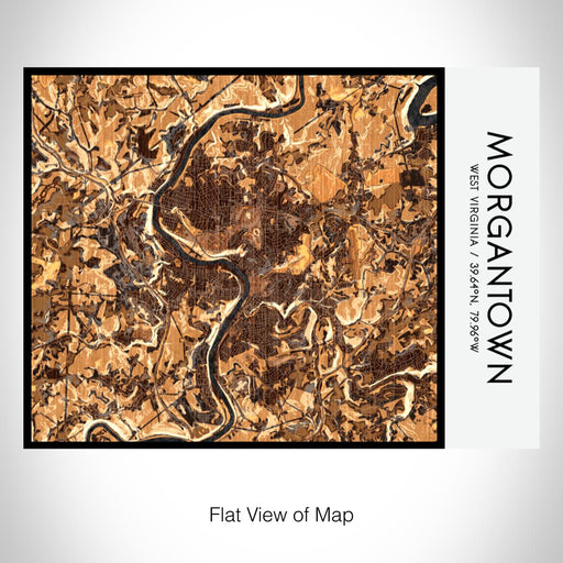 Rendered View of Morgantown West Virginia Map on 20oz Stainless Steel Insulated Bottle with Bamboo Top with printed ember style map