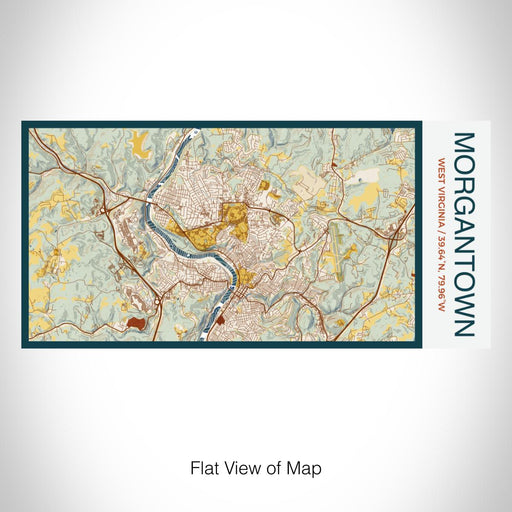 Rendered View of Morgantown West Virginia Map on 17oz Stainless Steel Insulated Bottle with printed woodblock style map