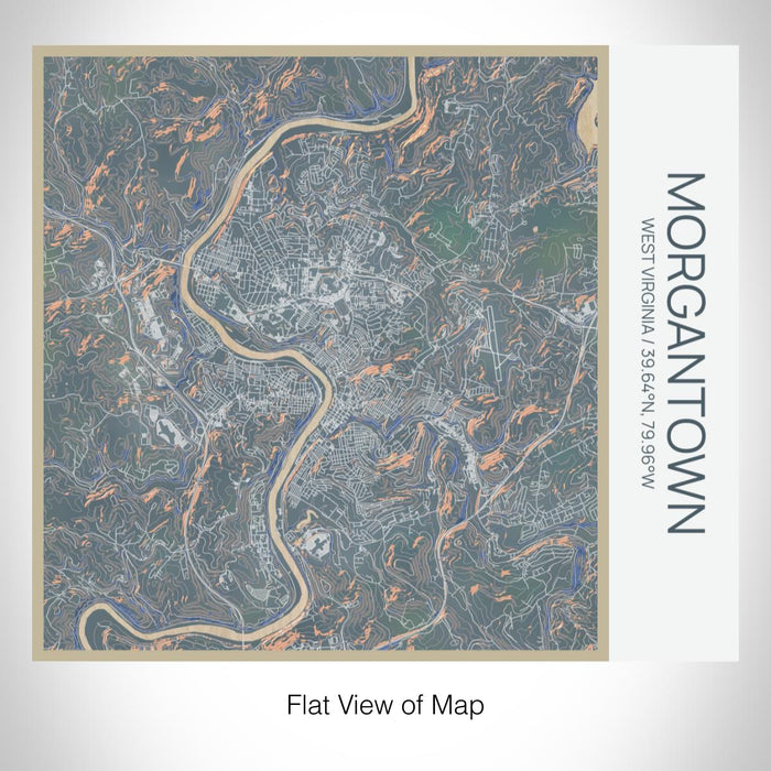 Rendered View of Morgantown West Virginia Map on 17oz Stainless Steel Insulated Tumbler in Afternoon Map Style