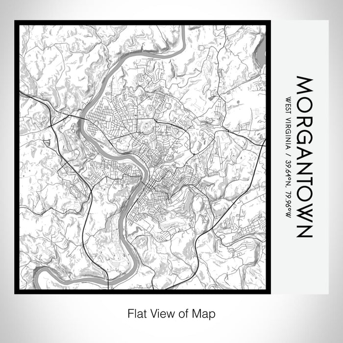 Rendered View of Morgantown West Virginia Map on 17oz Stainless Steel Insulated Tumbler in Classic Map Style