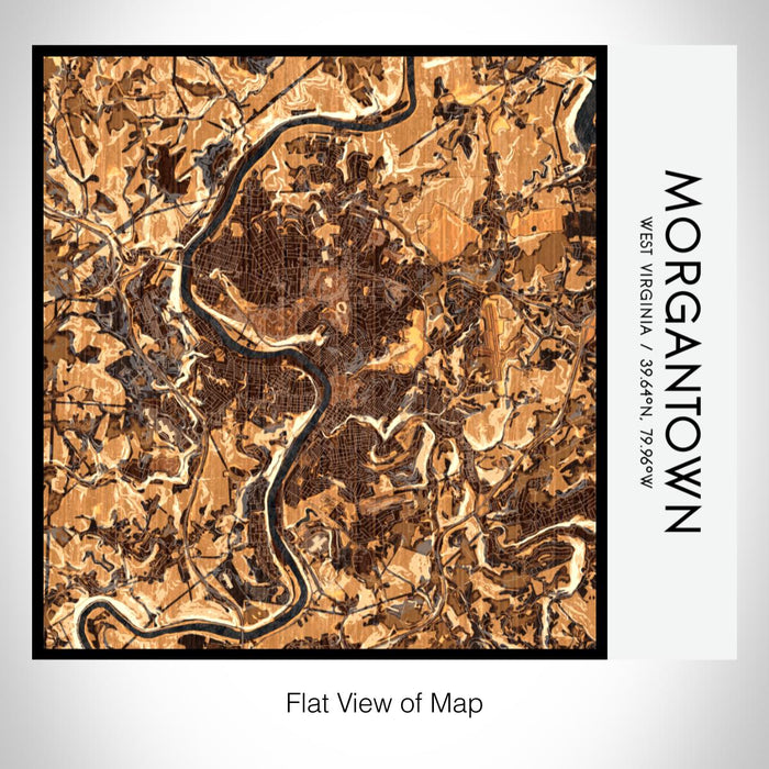 Rendered View of Morgantown West Virginia Map on 17oz Stainless Steel Insulated Tumbler in Ember Map Style