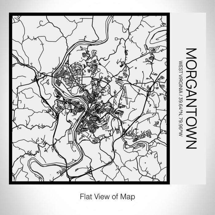 Rendered View of Morgantown West Virginia Map on 17oz Stainless Steel Insulated Tumbler in Matte White with Tactile Lines