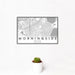 12x18 Morningside Edina Map Print Landscape Orientation in Classic Style With Small Cactus Plant in White Planter