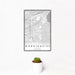 12x18 Morningside Edina Map Print Portrait Orientation in Classic Style With Small Cactus Plant in White Planter