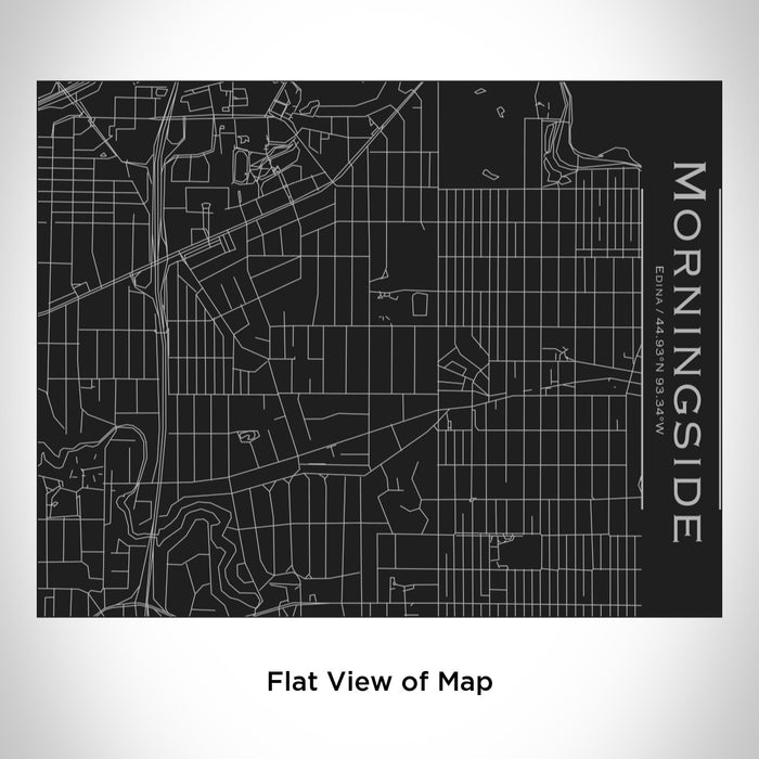 Rendered View of Morningside Edina Map Engraving on 20oz Stainless Steel Insulated Bottle with Bamboo Top in Black