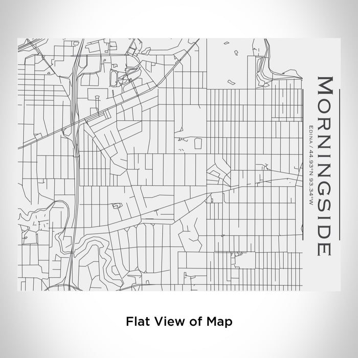 Rendered View of Morningside Edina Map Engraving on 20oz Stainless Steel Insulated Bottle with Bamboo Top in White