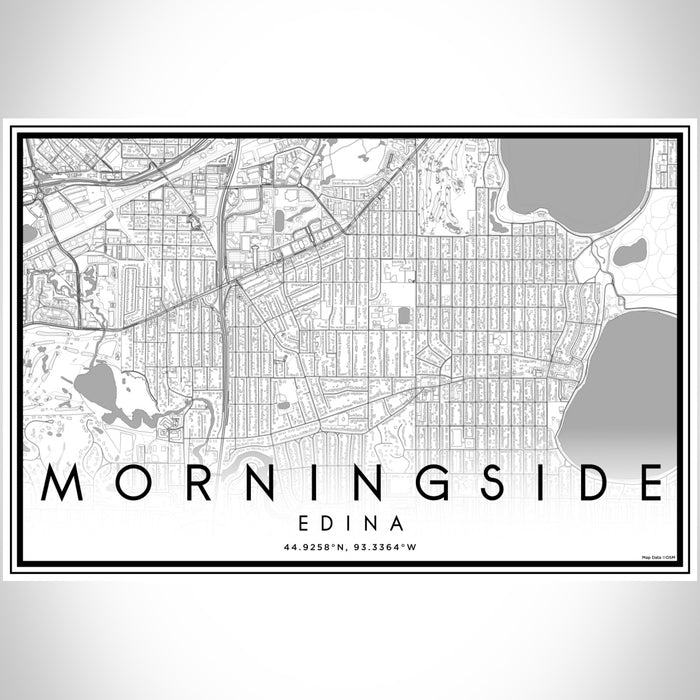 Morningside Edina Map Print Landscape Orientation in Classic Style With Shaded Background