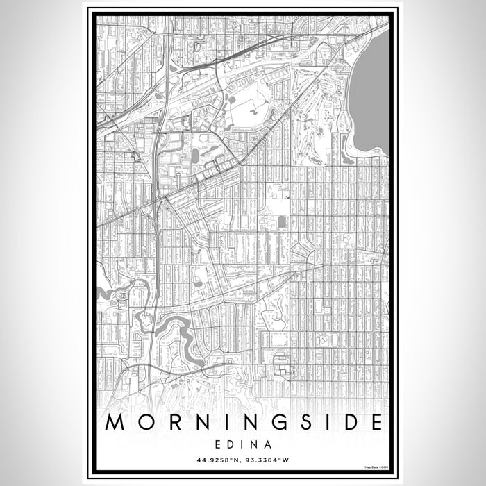 Morningside Edina Map Print Portrait Orientation in Classic Style With Shaded Background