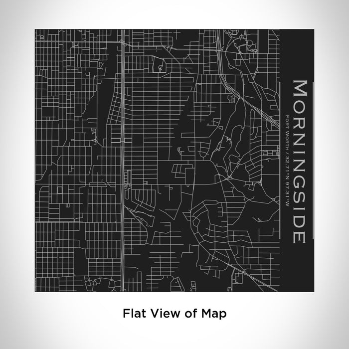 Rendered View of Morningside Fort Worth Map Engraving on 17oz Stainless Steel Insulated Tumbler in Black