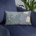 Custom Morningside Minnesota Map Throw Pillow in Afternoon on Blue Colored Chair