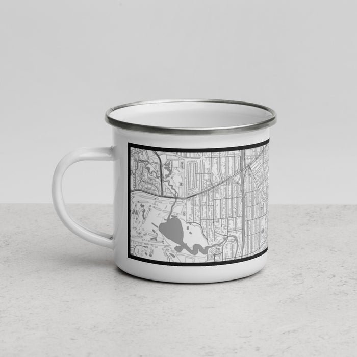 Left View Custom Morningside Minnesota Map Enamel Mug in Classic