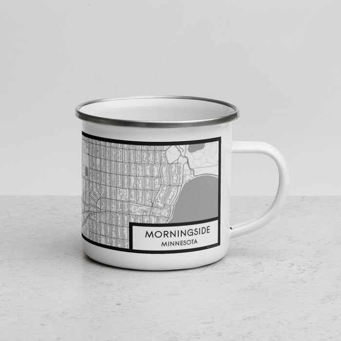 Right View Custom Morningside Minnesota Map Enamel Mug in Classic