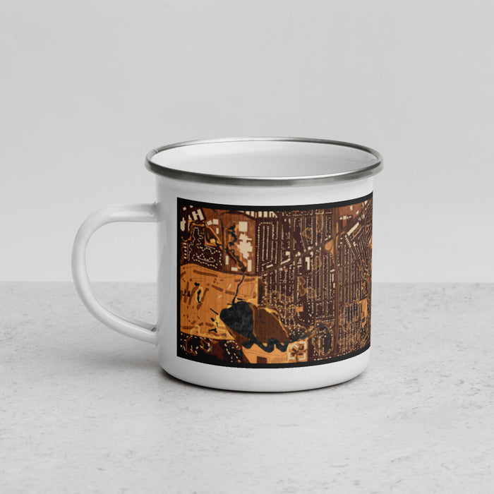 Left View Custom Morningside Minnesota Map Enamel Mug in Ember