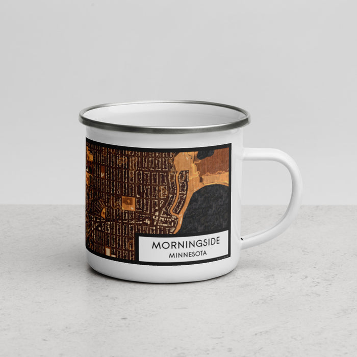 Right View Custom Morningside Minnesota Map Enamel Mug in Ember