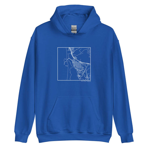 Morro Bay California  Map Unisex Hoodie Sweater with City inscription in Royal Blue