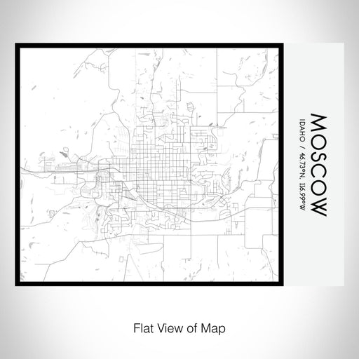 Rendered View of Moscow Idaho Map on 20oz Stainless Steel Insulated Bottle with Bamboo Top with printed classic style map