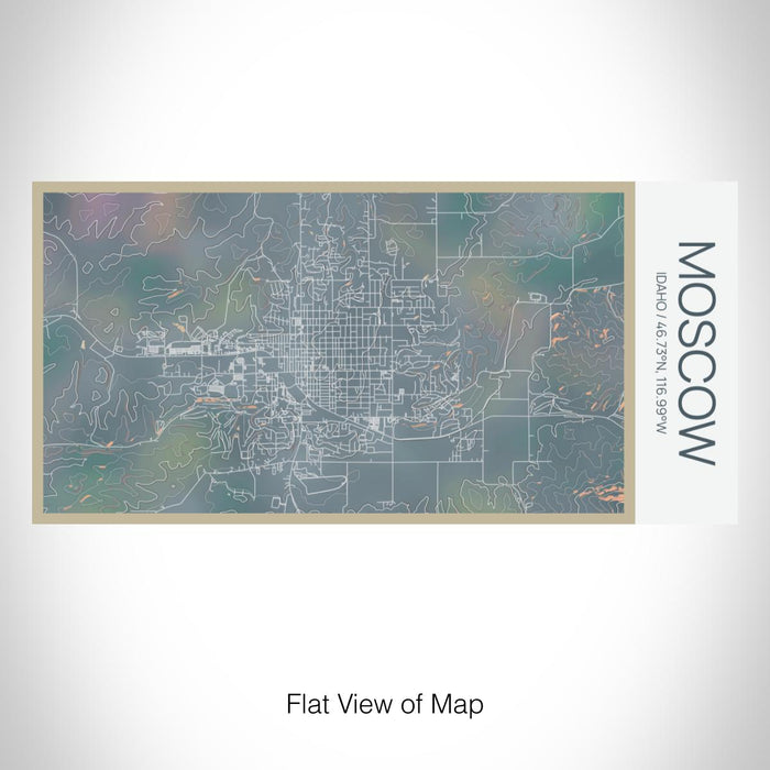 Rendered View of Moscow Idaho Map on 17oz Stainless Steel Insulated Bottle with printed afternoon style map