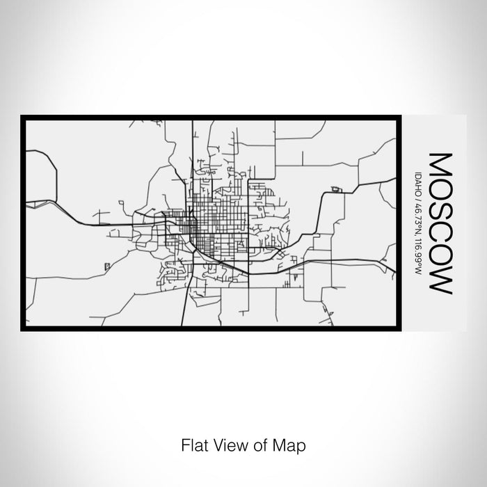 Rendered View of Moscow Idaho Map on 17oz Stainless Steel Insulated Cola Bottle in Stainless in Matte White