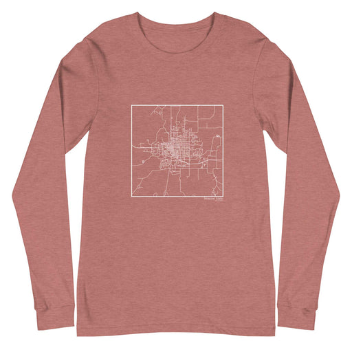 Moscow Idaho  Map Unisex Long-Sleeve T-shirt with City inscription in Heather Mauve