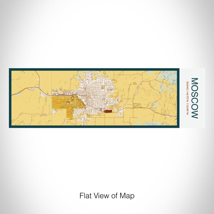 Rendered View of Moscow Idaho Map on 10oz Stainless Steel Insulated Cup in Woodblock with Sliding Lid