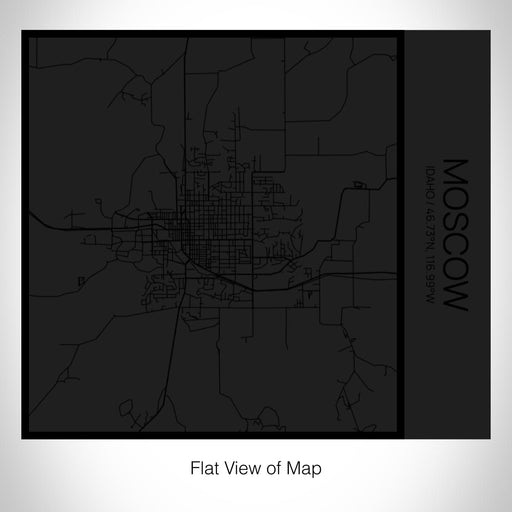 Rendered View of Moscow Idaho Map on 17oz Stainless Steel Insulated Tumbler in Matte Black with Tactile Lines