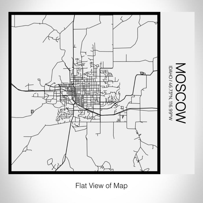 Rendered View of Moscow Idaho Map on 17oz Stainless Steel Insulated Tumbler in Matte White with Tactile Lines