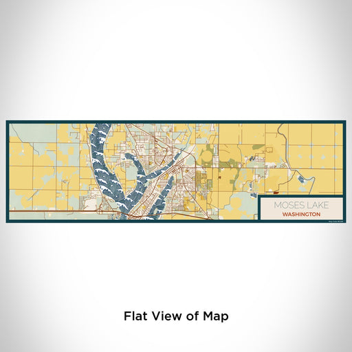 Flat View of Map Custom Moses Lake Washington Map Enamel Mug in Woodblock