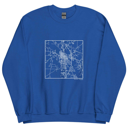 Moultrie Georgia  Map Unisex Crewneck Sweater with City inscription in Royal Blue