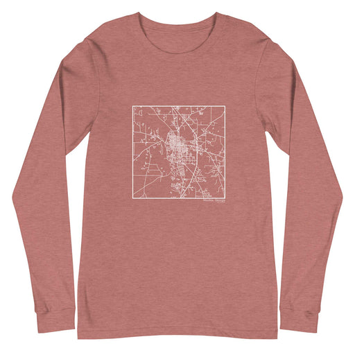 Moultrie Georgia  Map Unisex Long-Sleeve T-shirt with City inscription in Heather Mauve