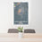 24x36 Mount Bachelor Oregon Map Print Portrait Orientation in Afternoon Style Behind 2 Chairs Table and Potted Plant