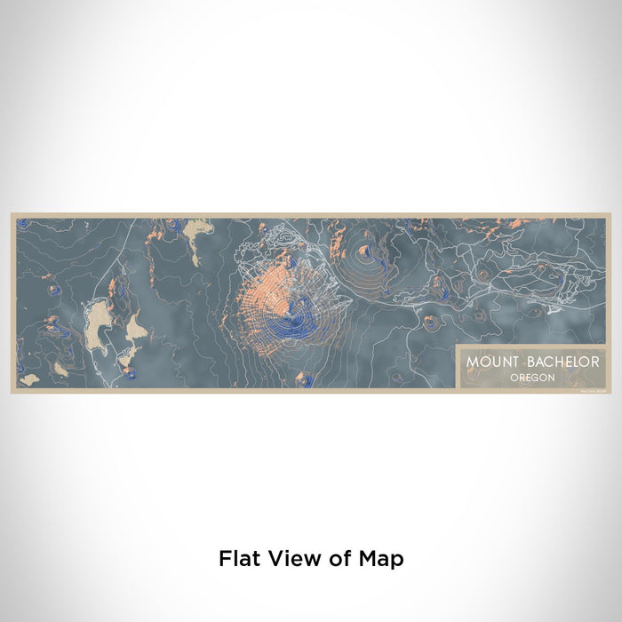 Flat View of Map Custom Mount Bachelor Oregon Map Enamel Mug in Afternoon