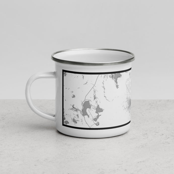 Left View Custom Mount Bachelor Oregon Map Enamel Mug in Classic