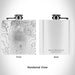 Rendered View of Mount Bachelor Oregon Map Engraving on 6oz Stainless Steel Flask in White