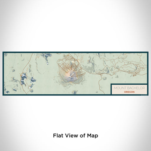 Flat View of Map Custom Mount Bachelor Oregon Map Enamel Mug in Woodblock