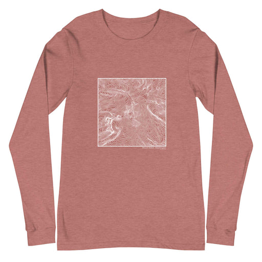 Mount Baker Washington Topographic  Map Unisex Long-Sleeve T-shirt with City inscription in Heather Mauve